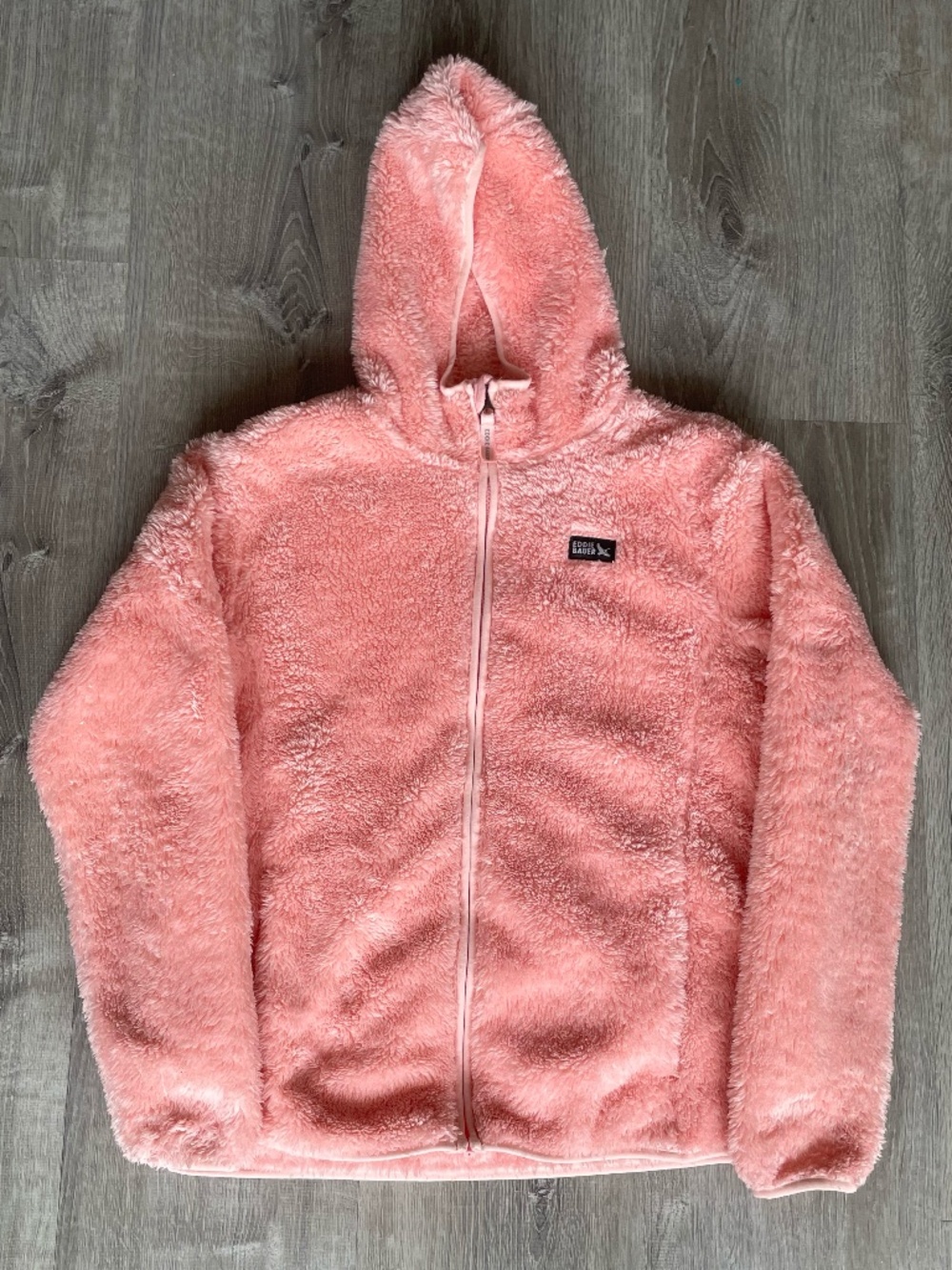Eddie Bauer Kids High Pile Pink Sherpa Fleece Hooded Jacket - Size 14/16